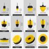 5Pcs Extension Rod Power Scrubber Brush Kit Nylon Bristles Cleaning Brush Attachment  Floor Cleaning