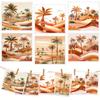 6PCS Cleaning Dishcloths Reusable Kitchen Dish Towels Desert Tree Pattern Dishcloth Absorbent Lint Free Cloth Washable Duster Rags Tea Towels