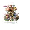 M-Easter Egg Shaped Cottage Rabbit Acrylic Ornament 2D Flat Cute Rabbit Desktop Ornament Easter Gift