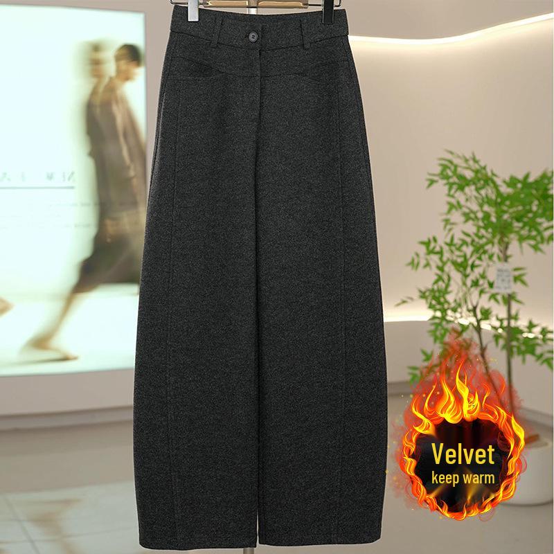 

Wool Wide-Leg High-Waisted Slimming Pants for Women - Autumn/Winter 2025 31/3XL [135-145 lbs]