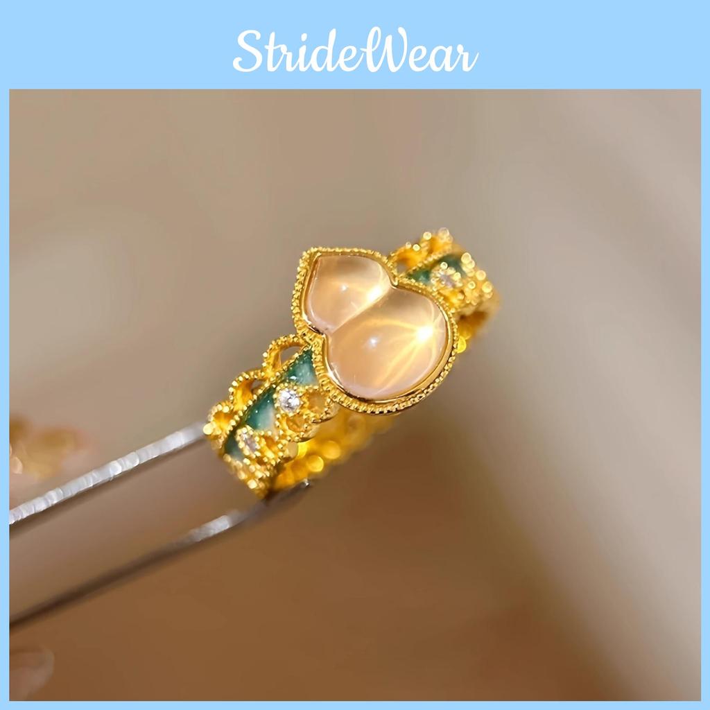 Delicate New Chinese Trend Gourd Agate Ring For Women Beautiful Minimalist Design 2024