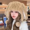 Winter Thickened White Plush Cartoon Rabbit Ears Female Age Reduction Sweet and Cute Ear Protection Warm Pullover Cap