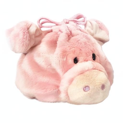 NICI Pink Pig Drawstring Pouch Figure Face Pouch, German Plush Toy Gift, Pig, 3090650