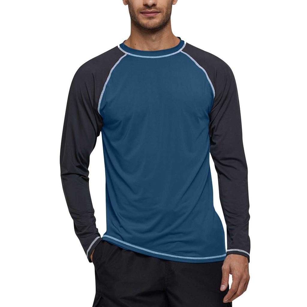 Men's Long-Sleeved Loose Sun  Clothing Upf 50+ Beach Sun  Quick-Drying Clothing Men's Surfing Clothing Men's Swimwear