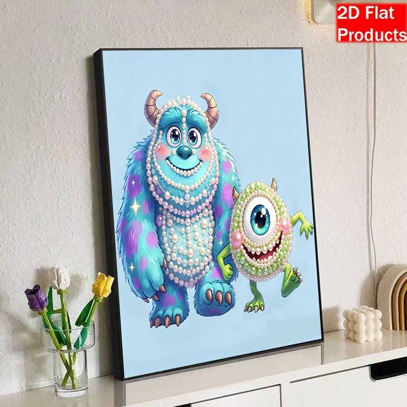 Disney DIY Pearl Painting Monsters, Inc. Decorative Painting Creative Ornaments Friends Gifts Desktop Furnishings Home Decoration