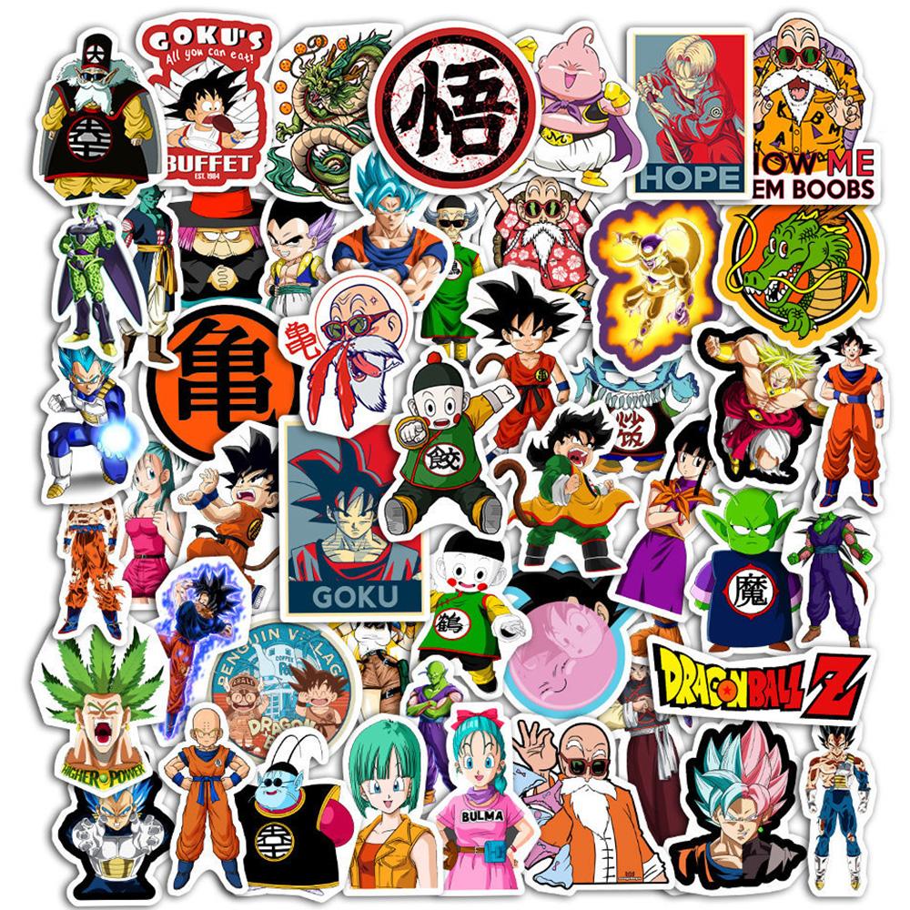 50/100pcs Japanese Anime Dragon Ball Stickers Cool Cartoon Son Goku Decals Laptop Phone Luggage Classic Manga Sticker Decoration