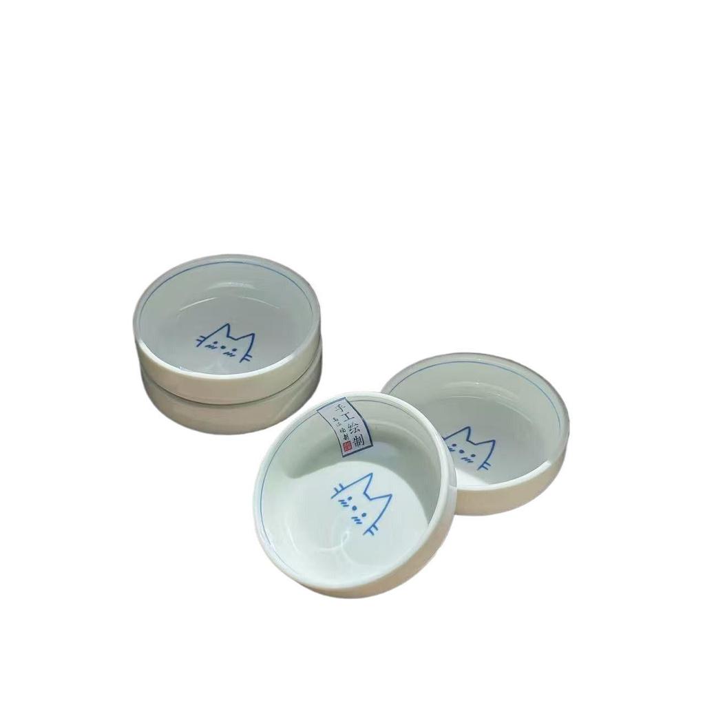Cute Anti-Knock Ceramic Cat Bowl – Easy-to-Clean Water and Food Bowl with Anti-Black Coating for Pets