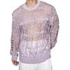Men's Wabi-Sabi Hollow Knit Tassel Cardigan - Sexy See-through, Loose Long Sleeve Mesh Hoodie
