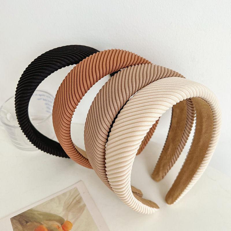 Retro Hair Band Headdress Hairpin Knitted Hair Tie Sponge Headband Solid Color