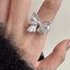 Contemporary Copper Bowknot Ring With Eyecatching Zircon Crafted For Women Stylish