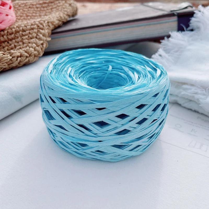180m Raffia Yarn Paper Grass 100g/pcs for Knitting and Crochet Handmade Diy Straw Hat Bag Doll Slippers Weave Soft Yarn Thread