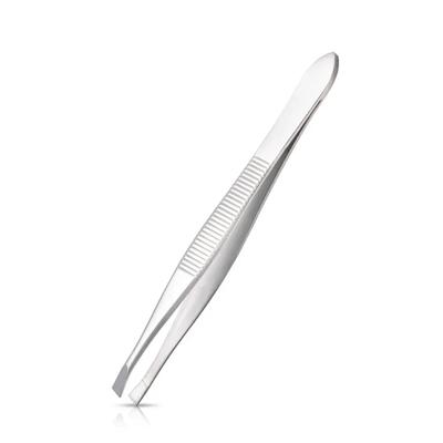 2pcs Portable Stainless Steel Eyebrow Tweezer Eyebrow Trimmer Shaper Facial Hair Remover Puller Slanted Tip Makeup Beauty Tools