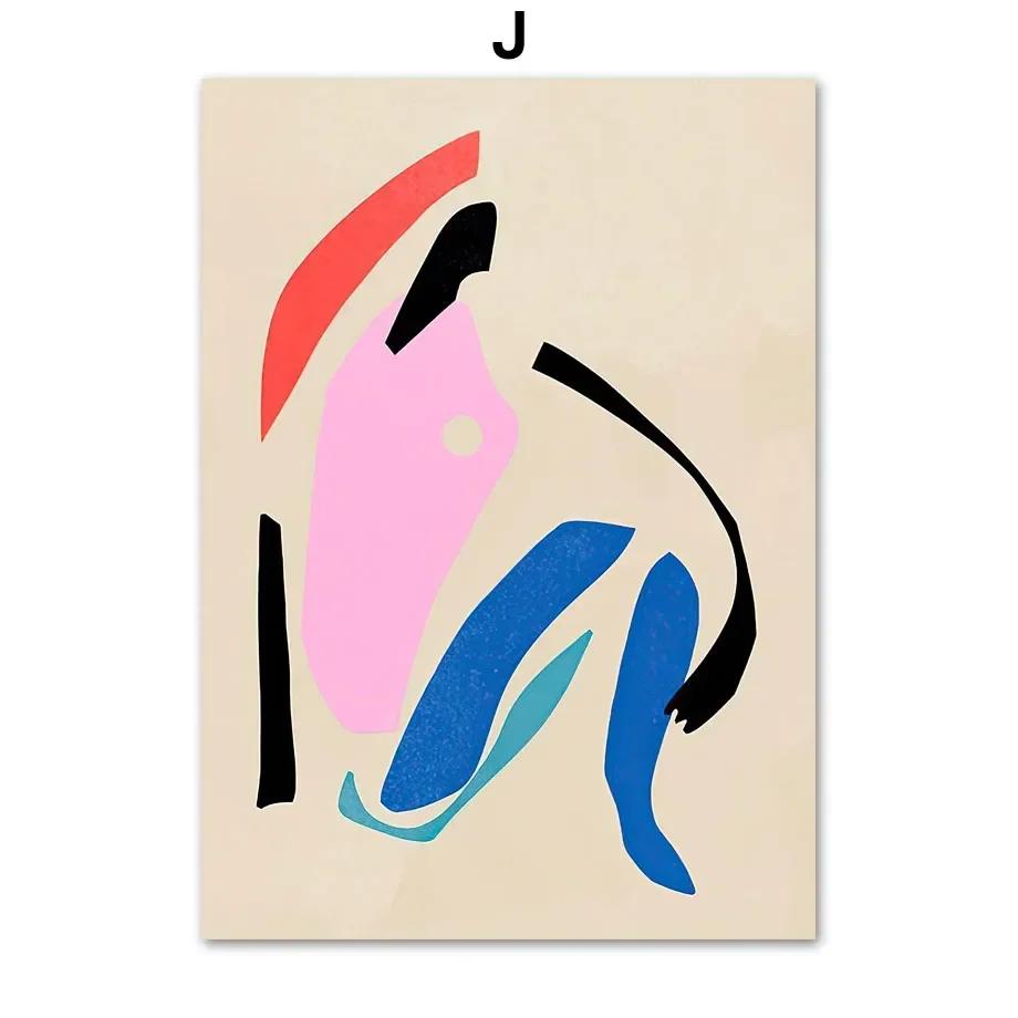 

Modern Nordic Canvas Painting, Line Geometry, Curve Girl, Wall Art, Abstract Prints, Pictures for Living Room Decor 21X30cm No Frame