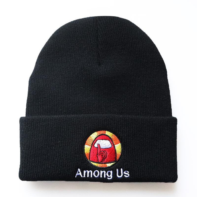 

New Men and Women Among us Embroidered Knit Hat, Warm Autumn and Winter Woolen Hat, Anime Cartoon Student Pullover Hat Adjustable