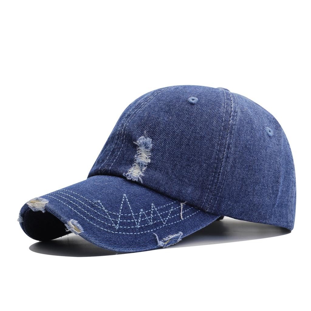 New washed and old denim baseball cap women's fashion sunscreen sunshade travel cap men