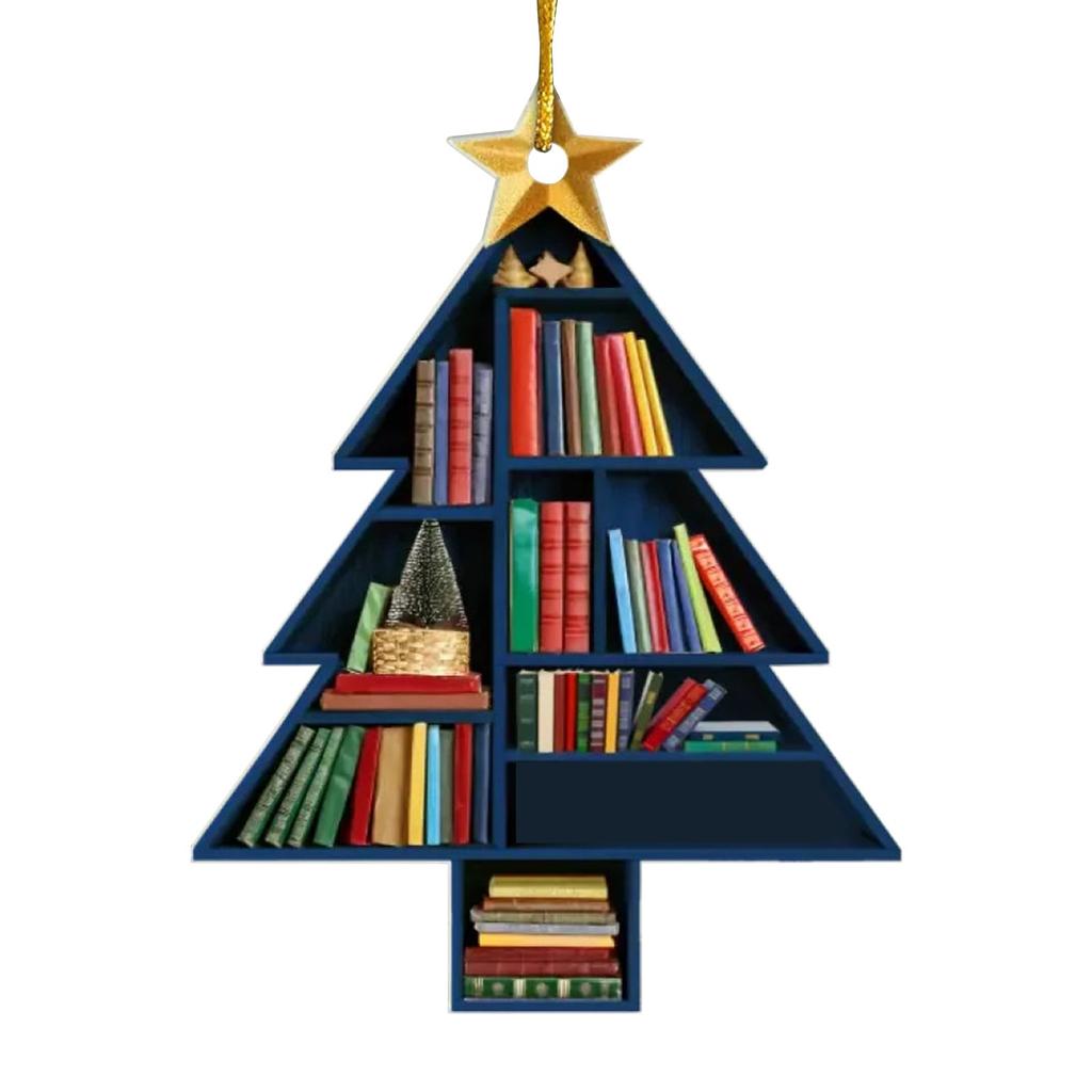 Interesting Character Pendants,Gifts For Family And Friends,Christmas Bookshelf Acrylic Flat Pendant