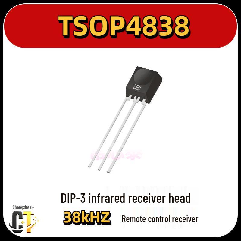 

TSOP4838 38 кГц Інфрачервоний приймач DIP-3 Приймач дистанційного керування