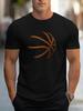 Summer Men's 100_ Cotton Comfortable Casual Loose Oversized Basketball Pattern Print Sports Round Neck Short Sleeved T-shirt