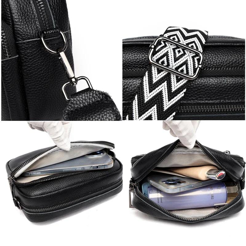 Geantă de damă din piele naturală, tip crossbody, cu capacitate mare, tip messenger din piele, luxoasă, la modă, de înaltă calitate