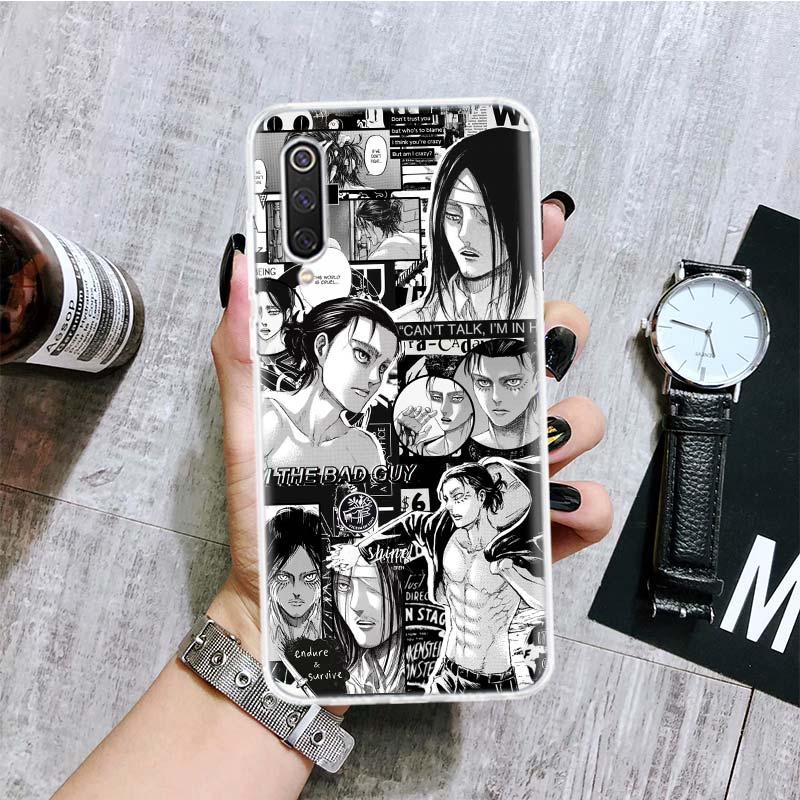 Anime Attack On Titan Eren Phone Case For Xiaomi Poco X3 Nfc F3 M3 F1 Mi Note 10 11 Lite 11T Pro 9 8 CC9 9T 10T 11i A3 A2 A1