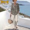 Women's Fashion Casual Autumn Winter Long Sleeve V-Neck Pants Suits