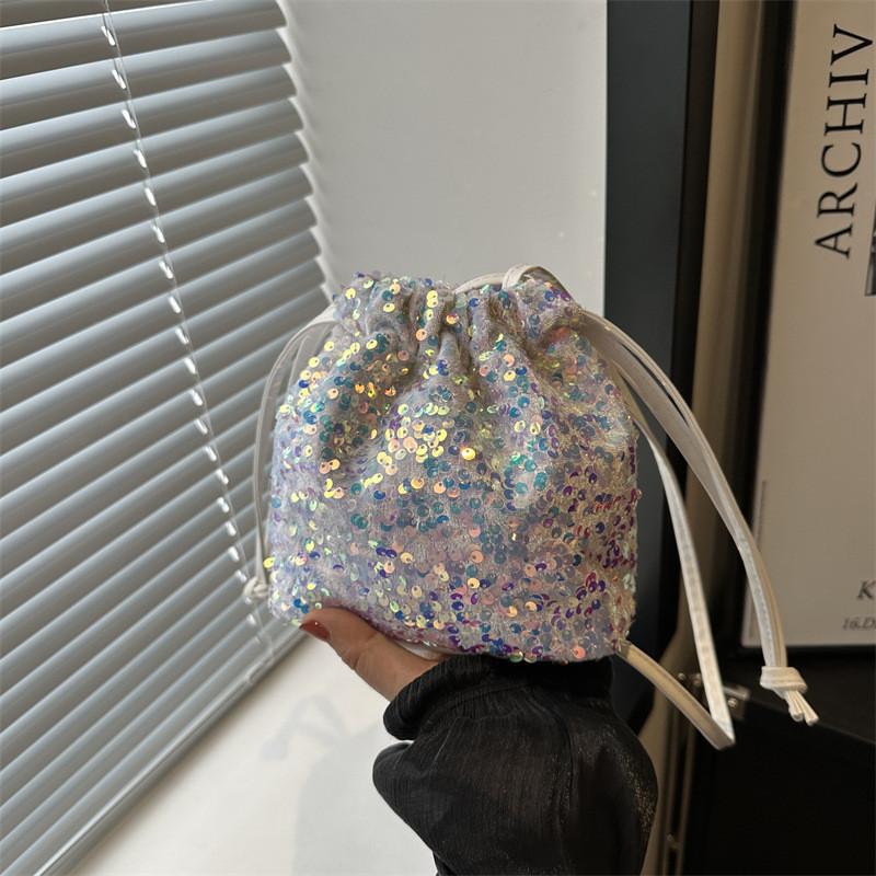 Fashionable Womens Sequin Bucket Bag In Chic Colors For Everyday Use