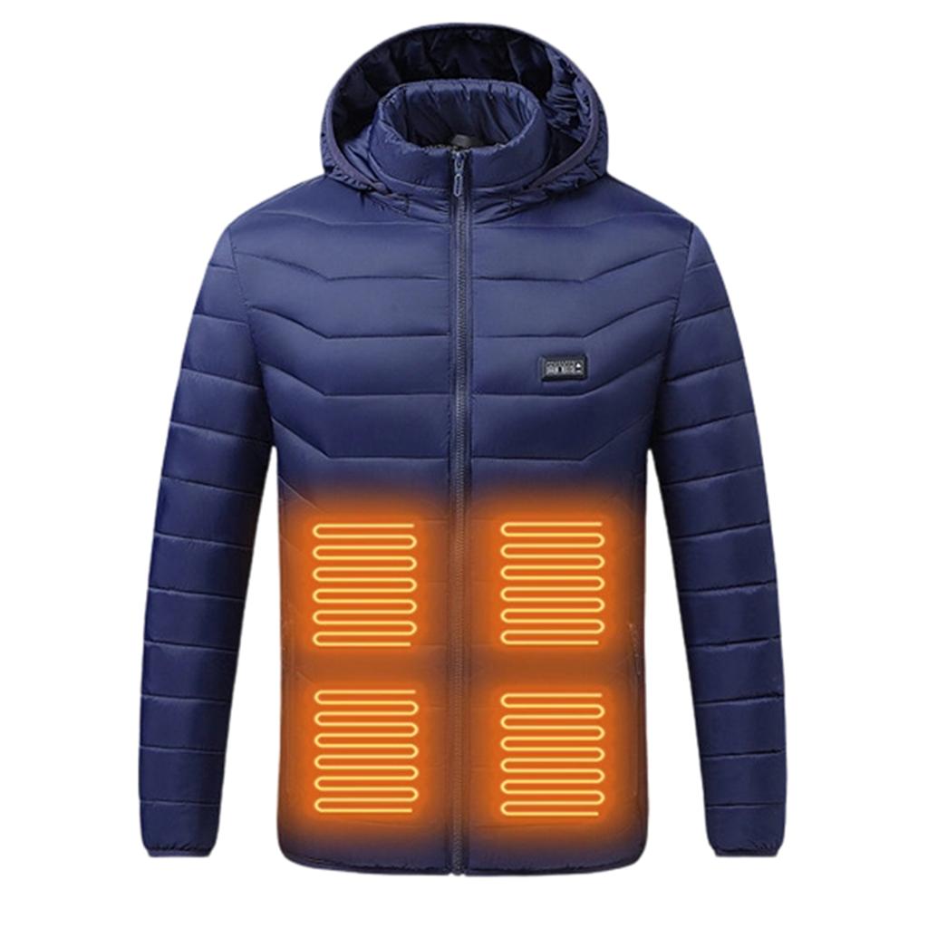 Men's  Four  Constant Temperature  Intelligent  Fever  Hooded Hood  Cotton-padded Jacket  Coat