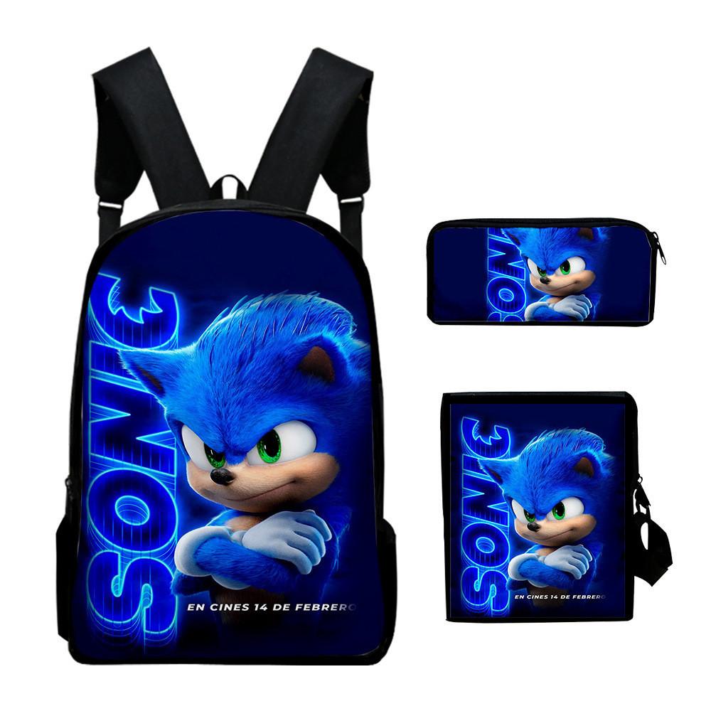 Zestaw plecaków Sonic The Hedgehog z drukowanym w 3D motywem kreskówkowym do codziennego użytku