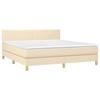 Maison Exclusive - Sommier à lattes de lit avec matelas Crème 180x200 cm Tissu