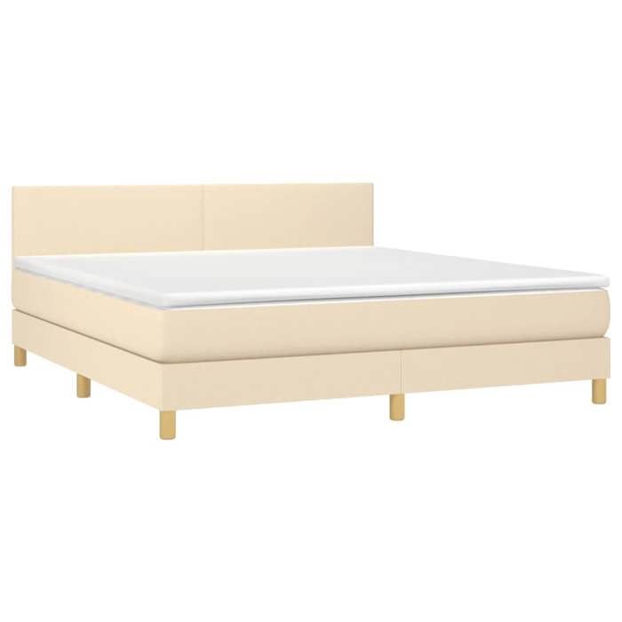 Maison Exclusive - Sommier à lattes de lit avec matelas Crème 180x200 cm Tissu