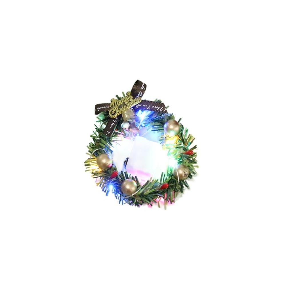 Luminous Dollhouse Christmas Garland with Light Xmas Tree Ornaments Christmas Wreath  Kids