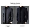 Men's Double-Sided Cashmere Wool Coat, Short Stand Collar, Casual Dad's Jacket for Autumn/Winter.