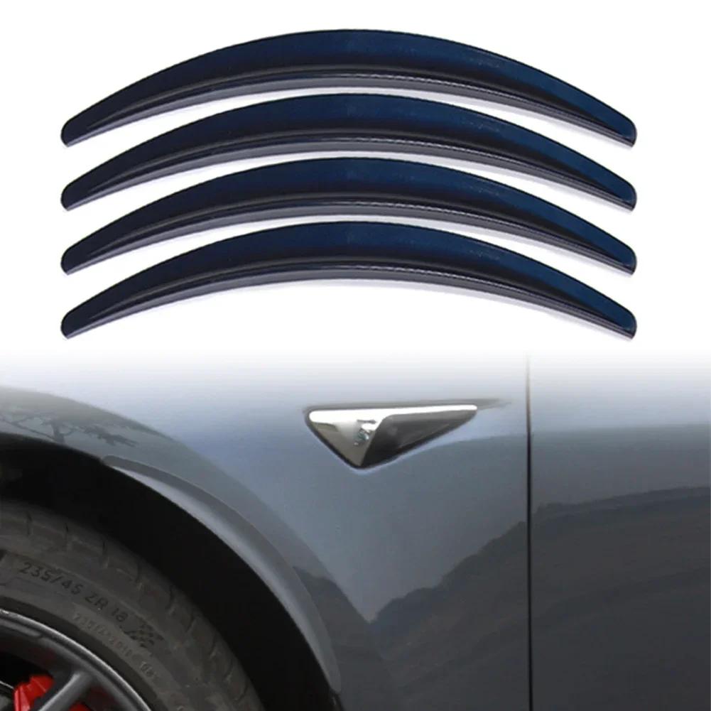 4 Stuks/Set Auto Wielwenkbrauw Boog Sierlijst Zijspatbord Flare Strip Voor Tesla Model 3 2017 2018 2019 2020 2025 Exterieuronderdelen