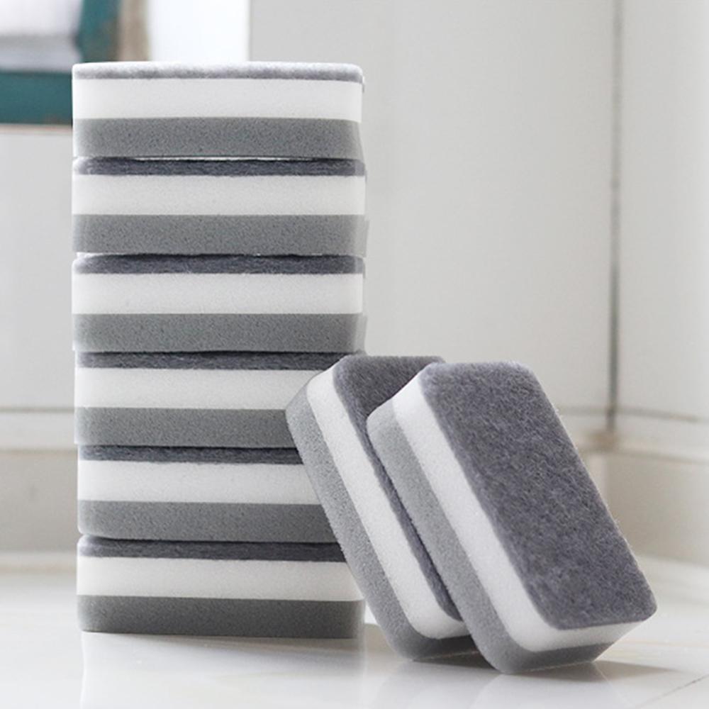 5/10PCS Double-Sided Household Scouring Pad Kitchen Dishwashing Sponge Cloth Wipe Dish Cleaning Towels Kitchen Sponge Wipes Bru