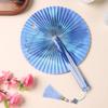 Folding Paper Fan With Traditional Floral Pattern Vintage Round Hand Held Paper Fan Group Fan Antique Chinese Style Fan Home