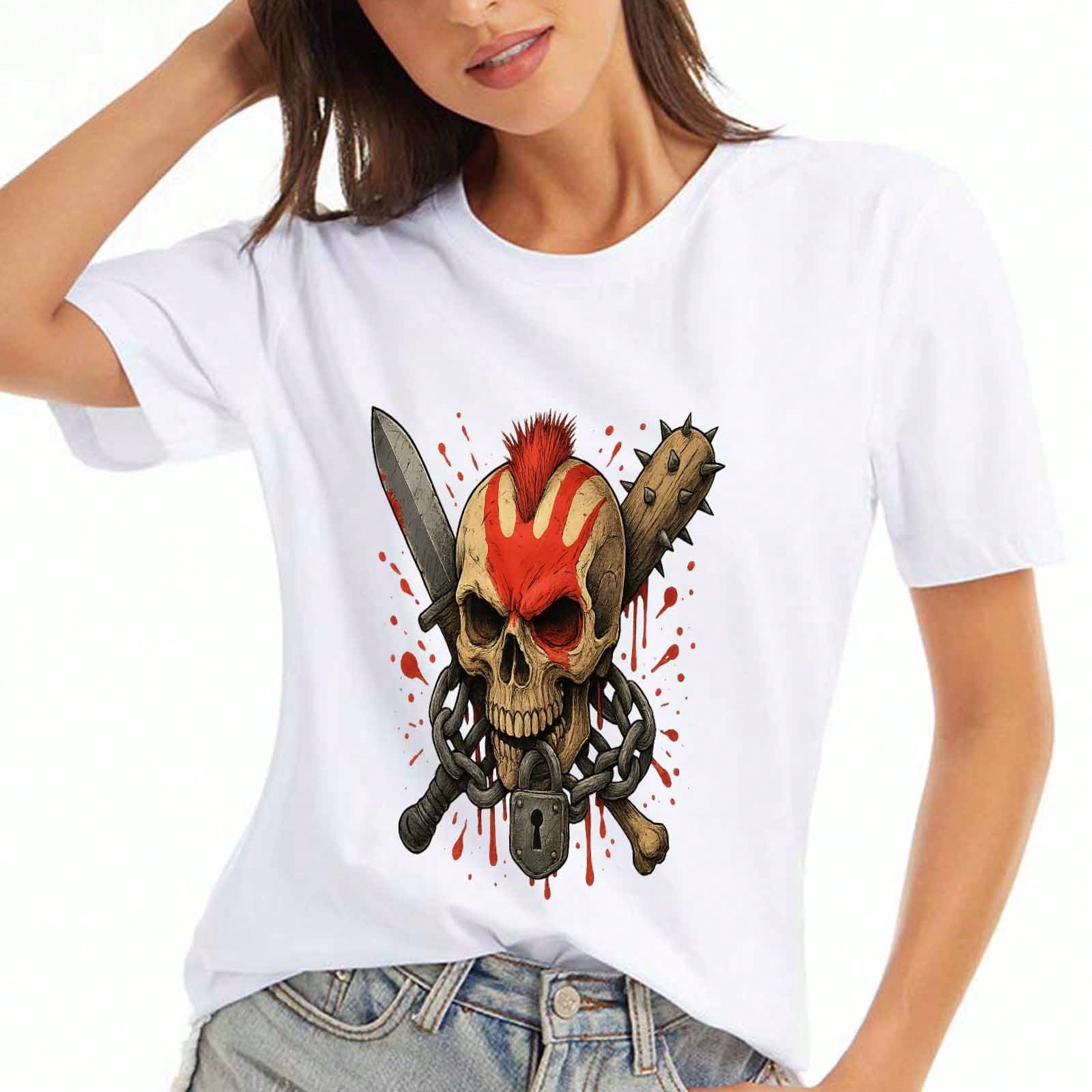 Skull Mortality Hints Wounisex s Cotton T Shirt, Pure Cotton Premium Printing, Durable, Casual And Fashionable. Express Your Unique Style With This Am S разноцветный