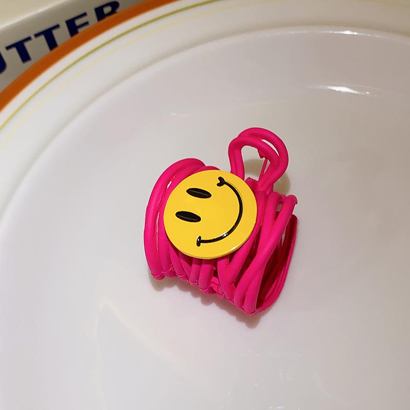 Color acrylic smiley face irregular hairpin back head high cranial top ponytail clip 2025 new personality trendy hair accessories