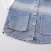 Boys' Korean Style Three-Piece Summer Set: Denim Vest, Stylish Double Pocket, Cool Street Fashion Short Sleeve.