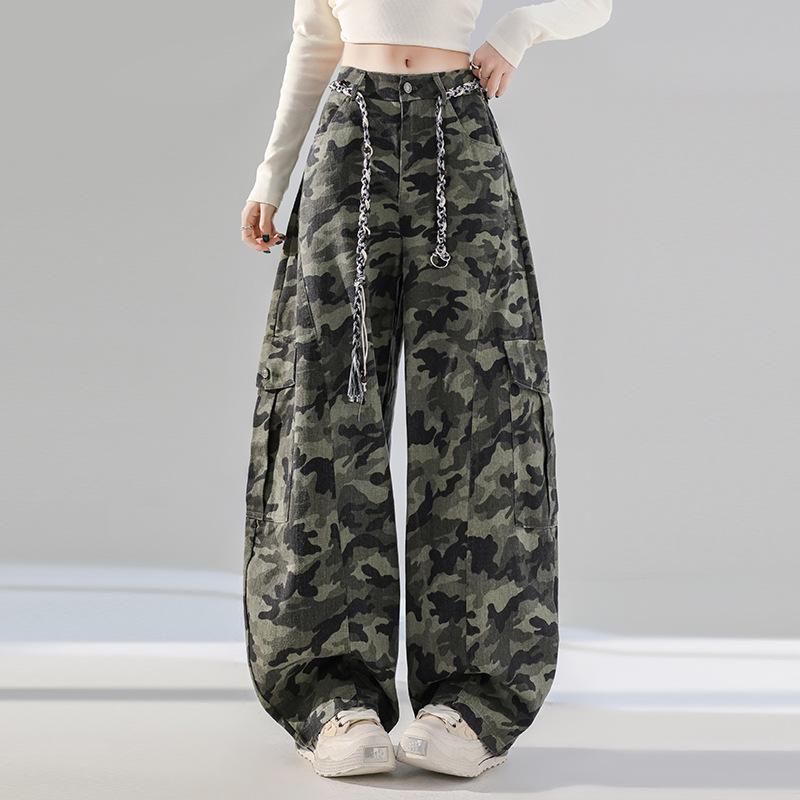 American Camouflage High Waist Wide-Leg Cotton Work Pants - Spring/Summer 2026 Collection S