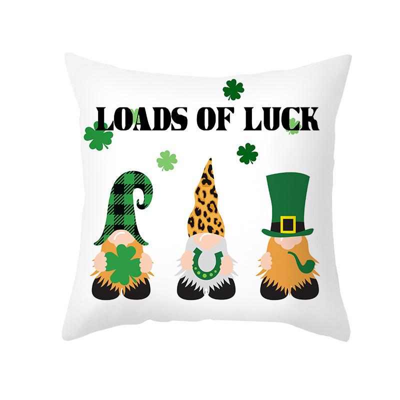 St. Patrick's Day Pillow Cover Nordic Ins Pillow Green Four-leaf Clover Sofa Cushion Cover Pillow Cover