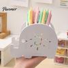 Wood-plastic Composite Organizer Elephant Pencil Holder, Creative Phone Stand, Practical Storage Box, Non-yellowing Pen Holder Desktop for Pens Makeup