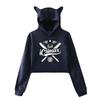Icrimax Print Hoodie Women Long Sleeve Cropped Sweatshirts Female Casual Streetwear Crop Tops