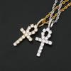 Collana con Crocifisso in Zirconia Cubica Unisex Elegante Collana con Pendente in Argento Gioiello Fashion Statement Regalo