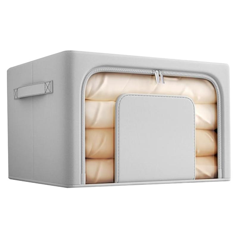 Jiabangshou Fabric Storage Box, Clothes Organizer Box, Quilt And Garment Storage Box, U-Shaped Window, 66L, 1 Piece