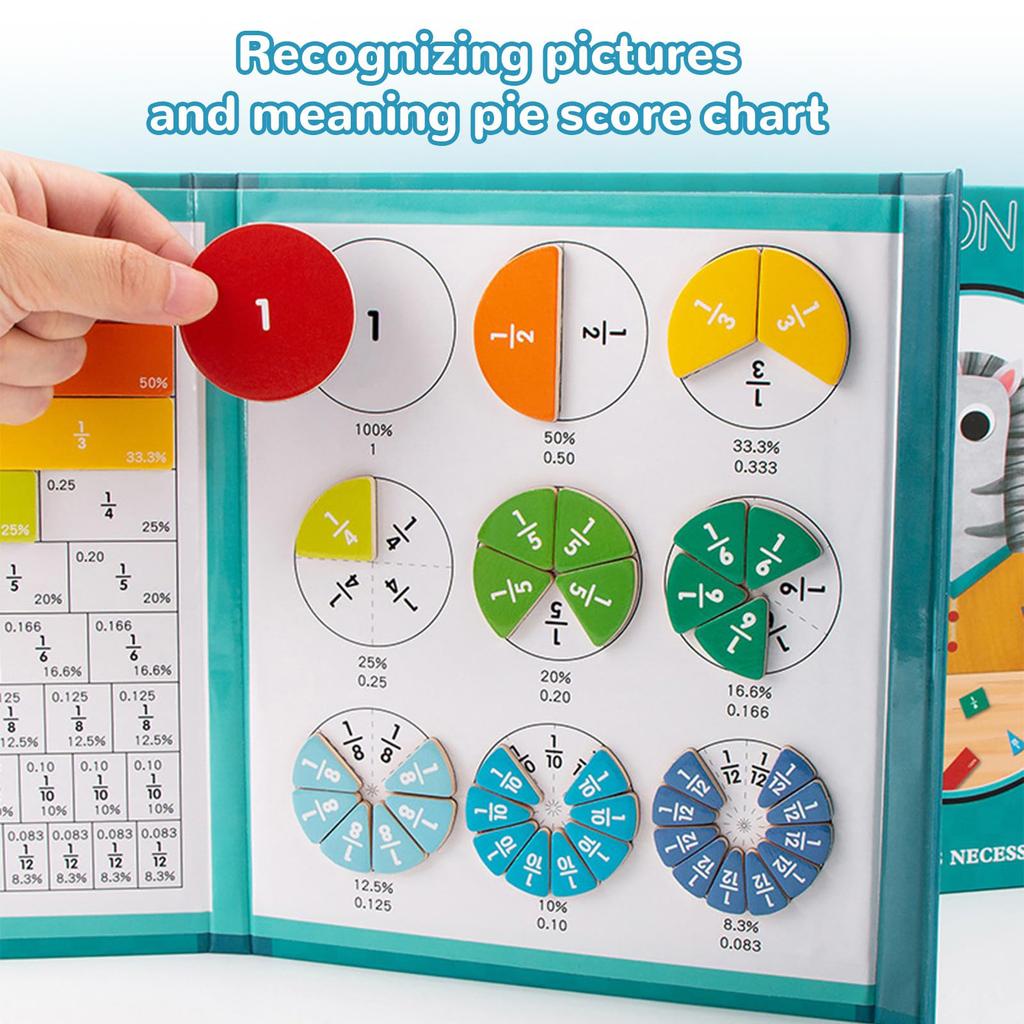 Magnetic Fraction Demonstration Book Multifunction Magnetic Fraction Tiles Fractions Manipulatives Gift for Kids