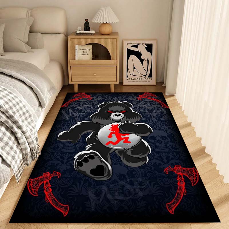 High-definition printed Insane Clown Posse rap band-themed rug suitable for living rooms, bedrooms, sofa décor, and children's non-slip floor mats.