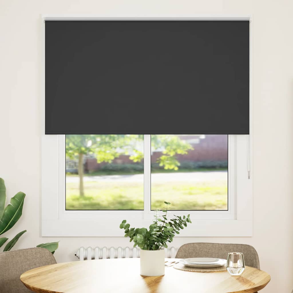 Black Blackout Roller Blind 120 x 130 cm Fabric Width 116.6 cm