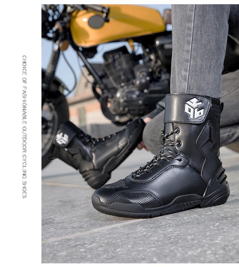 Comfortable, Wear-Resistant Motorcycle Riding Boots with Track-Level Protection