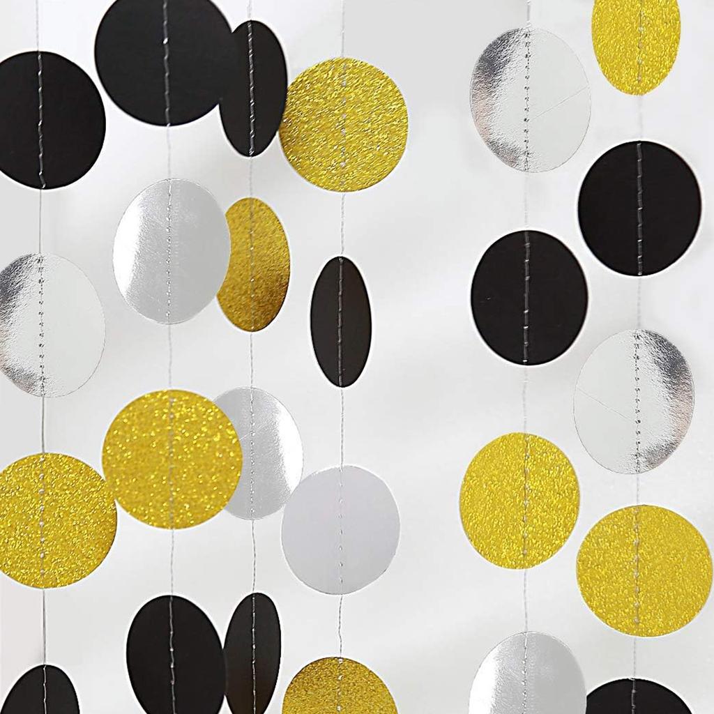 Neujahrsdekoration Schwarz Gold Stufenlinie Latte Blume Hochzeit Geburtstag Festival Atmosphäre Arrangement Streifen Anpassung