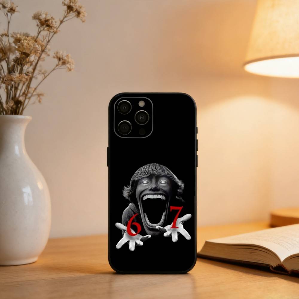 67 S-Six S-Seven Phone Case For iPhone 17,16,15,14,13,12,11 Plus,Pro Max,XS,Soft Silicone Black Cover